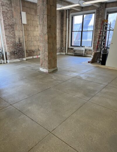 Interior of a commercial space with polished concrete floors